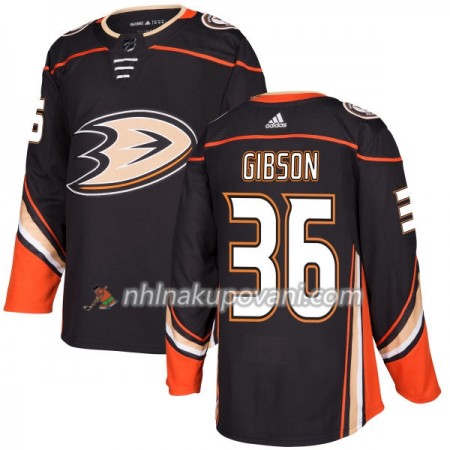 Anaheim Ducks Dresy John Gibson 36 Adidas 2017-2018 Černá Authentic - Pánské